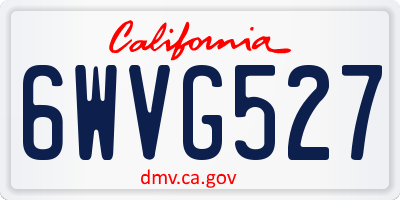 CA license plate 6WVG527