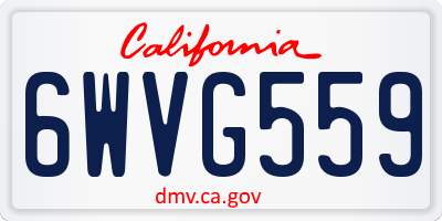 CA license plate 6WVG559