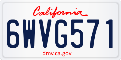 CA license plate 6WVG571