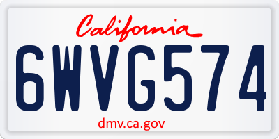 CA license plate 6WVG574