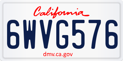 CA license plate 6WVG576