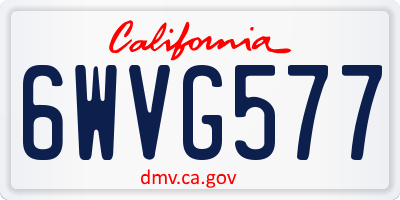 CA license plate 6WVG577