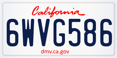CA license plate 6WVG586