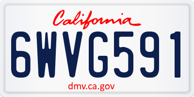 CA license plate 6WVG591