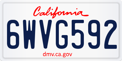 CA license plate 6WVG592