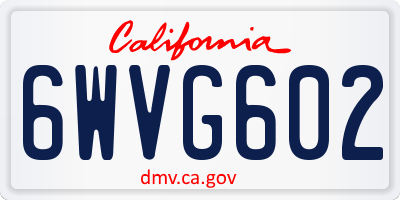 CA license plate 6WVG602