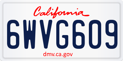 CA license plate 6WVG609