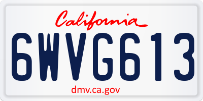 CA license plate 6WVG613