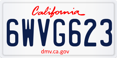 CA license plate 6WVG623