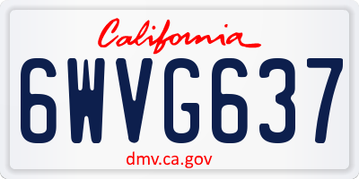 CA license plate 6WVG637