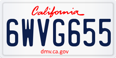 CA license plate 6WVG655