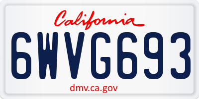 CA license plate 6WVG693