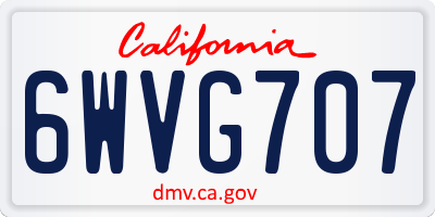 CA license plate 6WVG707