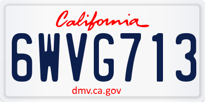 CA license plate 6WVG713