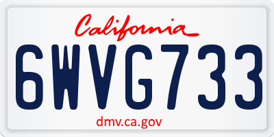 CA license plate 6WVG733