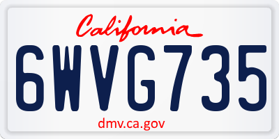 CA license plate 6WVG735