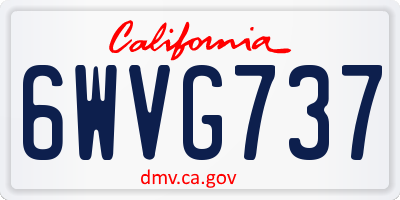 CA license plate 6WVG737