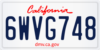 CA license plate 6WVG748