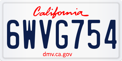 CA license plate 6WVG754