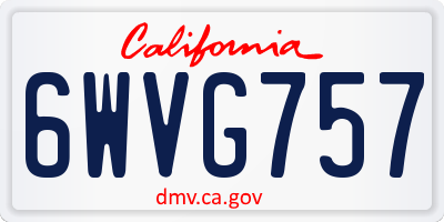 CA license plate 6WVG757