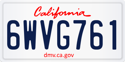 CA license plate 6WVG761