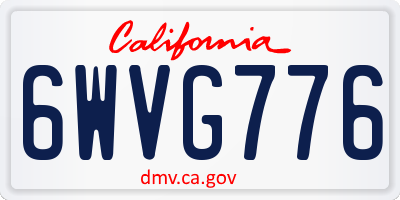 CA license plate 6WVG776