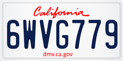 CA license plate 6WVG779