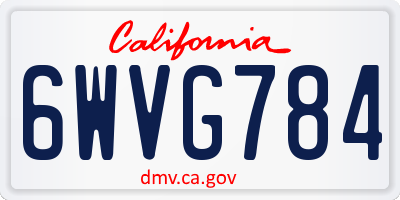 CA license plate 6WVG784