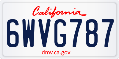 CA license plate 6WVG787