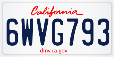 CA license plate 6WVG793