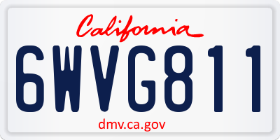 CA license plate 6WVG811