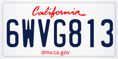 CA license plate 6WVG813