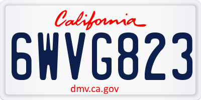CA license plate 6WVG823
