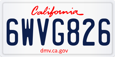 CA license plate 6WVG826
