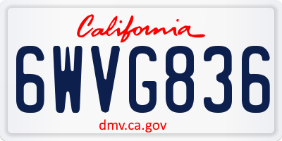 CA license plate 6WVG836