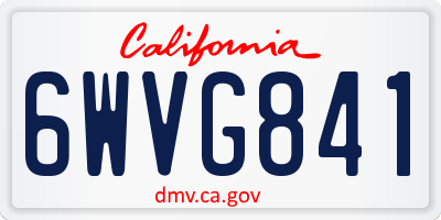 CA license plate 6WVG841