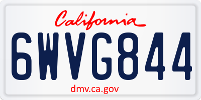 CA license plate 6WVG844
