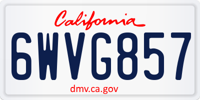 CA license plate 6WVG857