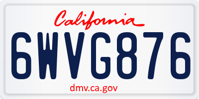 CA license plate 6WVG876