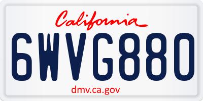 CA license plate 6WVG880