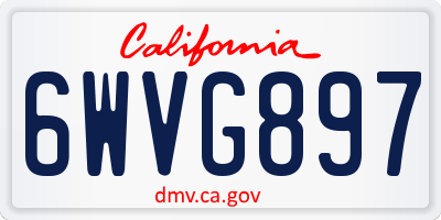 CA license plate 6WVG897