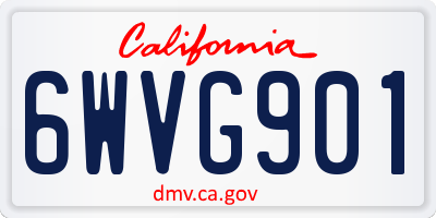 CA license plate 6WVG901