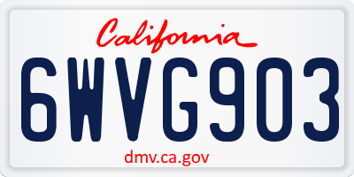 CA license plate 6WVG903