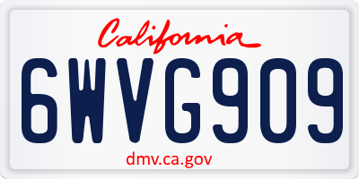 CA license plate 6WVG909