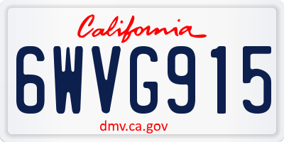 CA license plate 6WVG915