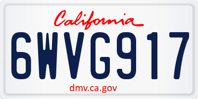 CA license plate 6WVG917
