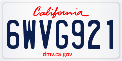 CA license plate 6WVG921