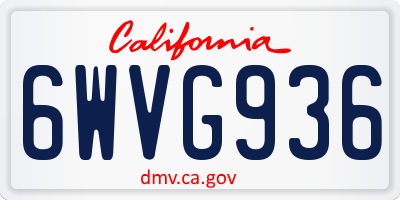 CA license plate 6WVG936