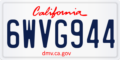 CA license plate 6WVG944