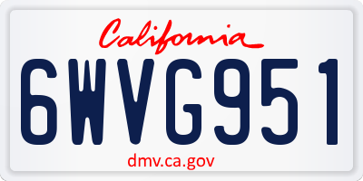 CA license plate 6WVG951